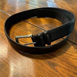 Eddie Bauer Vintage Black Leather Belt Made Italy 34